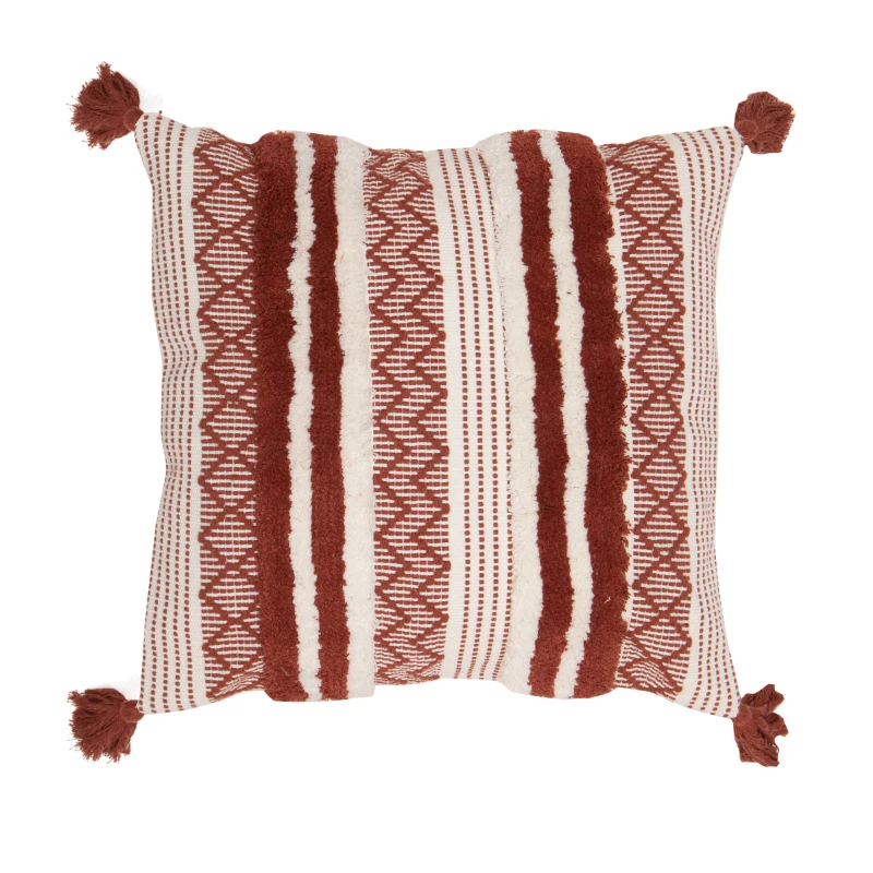 Boho Tufted Cushion Cover in Blue Yellow and Black - Image 11