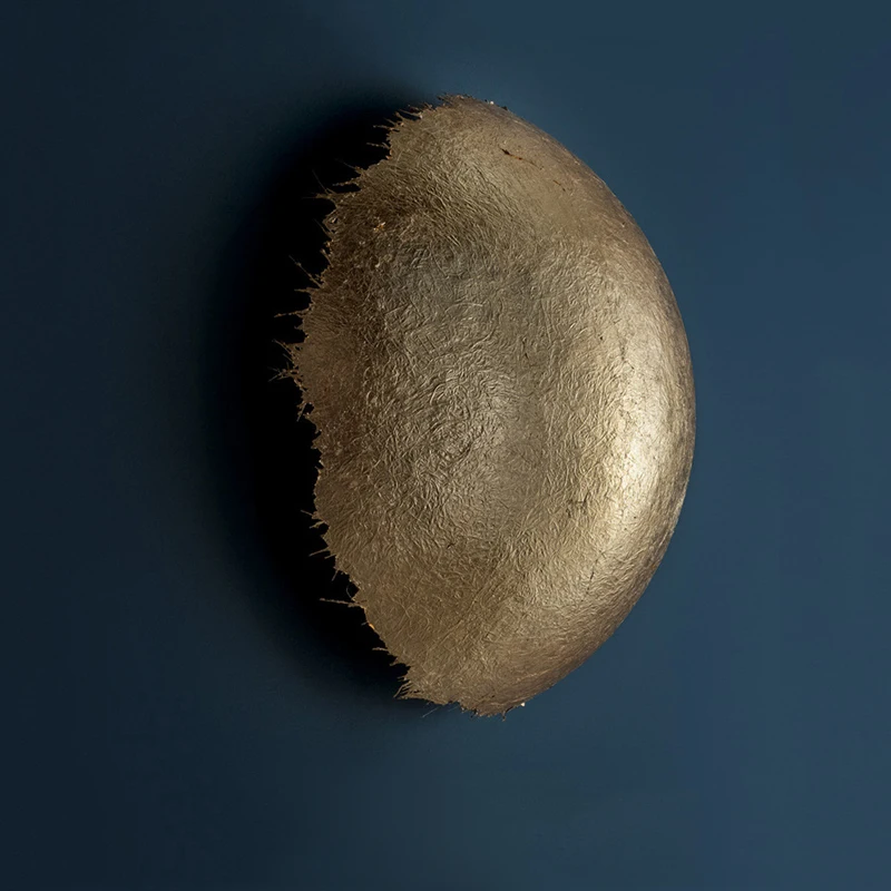 Southeast Asian Nest Shaped Wall Lamp in Gold Foil - Image 4