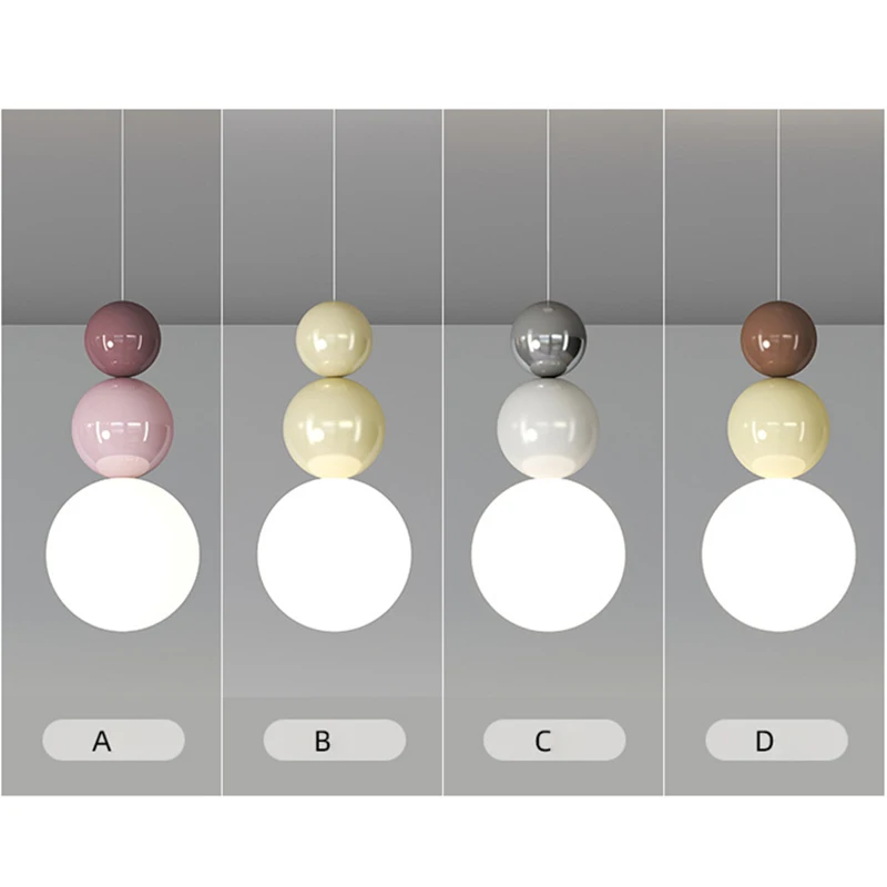 Nordic LED Pendant Light Cream Indoor Lamp - Image 3