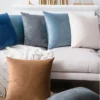 White Velvet Cushion Cover for Sofa Decor