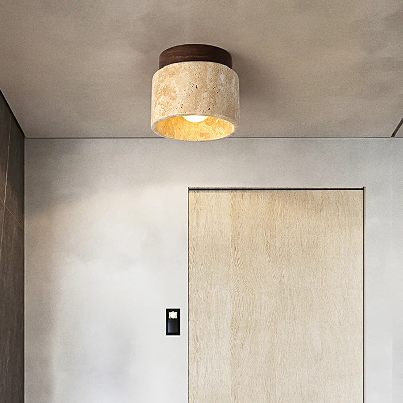 Wabi Sabi Yellow Stone Ceiling Lamp for Decor - Image 3