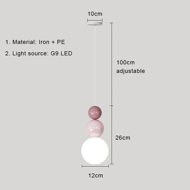 Nordic LED Pendant Light Cream Indoor Lamp - Image 6