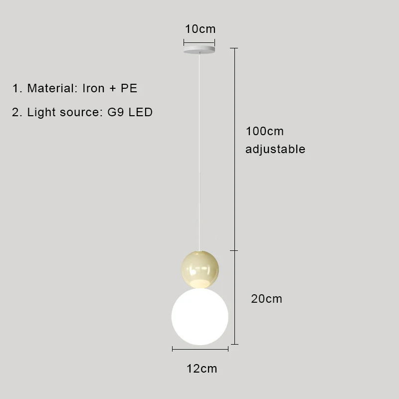 Nordic LED Pendant Light Cream Indoor Lamp - Image 12