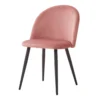 Velvet Upholstered Dining Chairs with Metal Legs