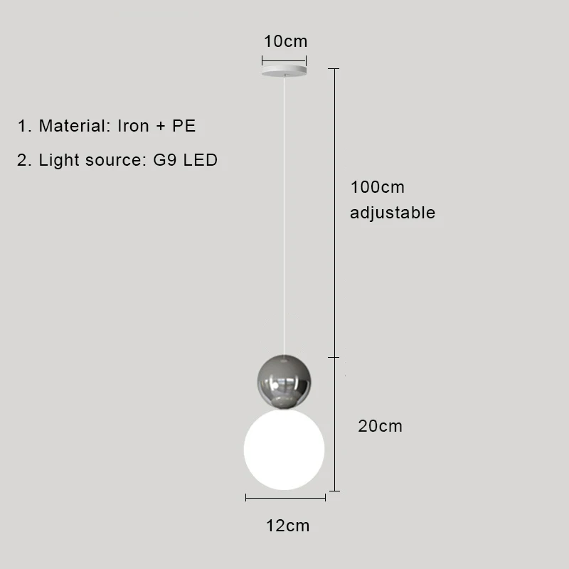 Nordic LED Pendant Light Cream Indoor Lamp - Image 9