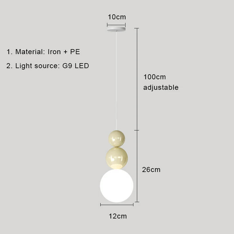 Nordic LED Pendant Light Cream Indoor Lamp - Image 5