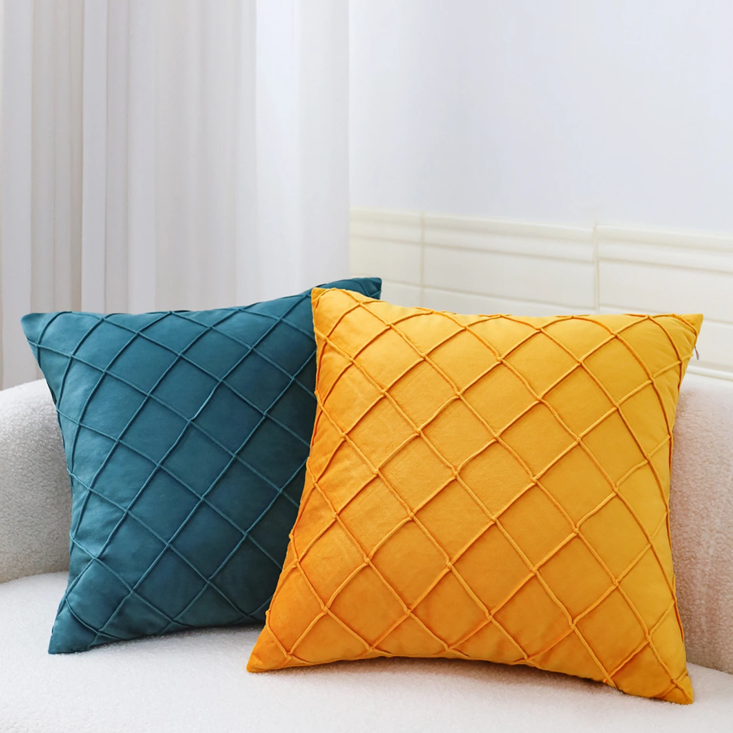 Geometric Velvet Cushion Cover for Living Room Decor - Image 3
