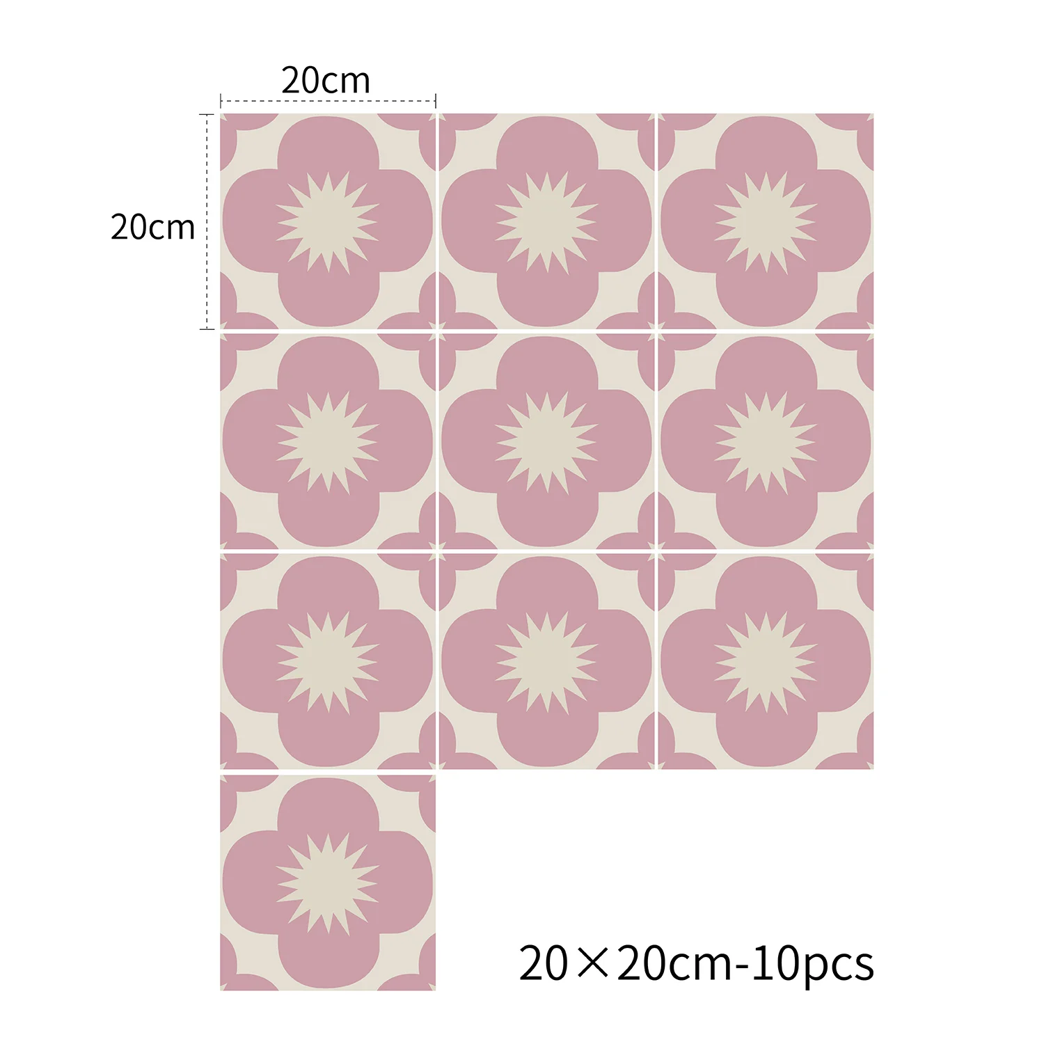 Pink Matte Wall Tile Stickers - Waterproof Peel and Stick Decals - Image 7