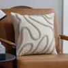 Chenille Pillow Cover with Tufted Design and Zipper Closure