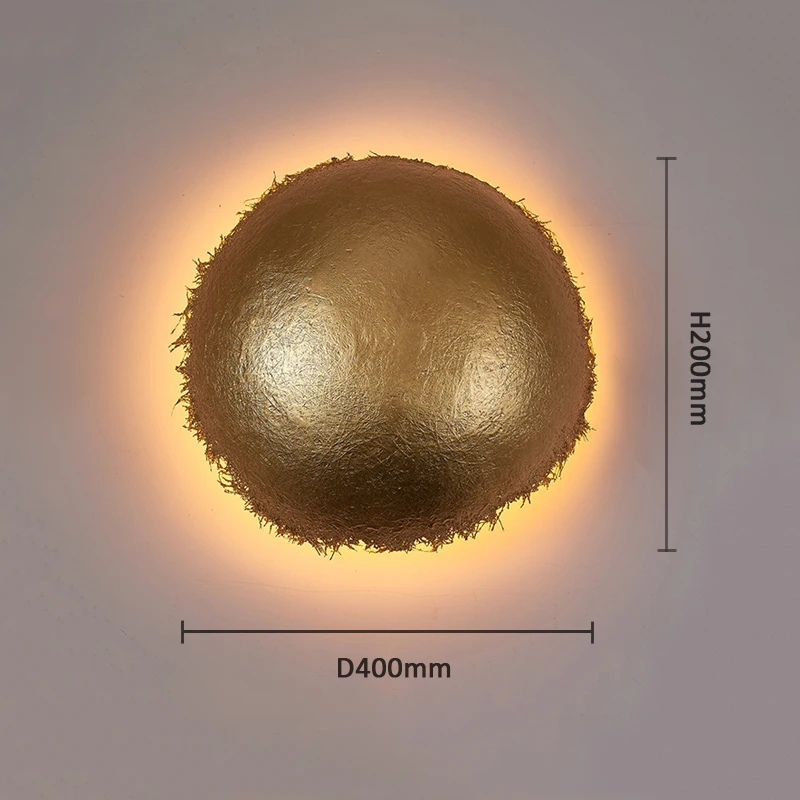 Southeast Asian Nest Shaped Wall Lamp in Gold Foil - Image 5