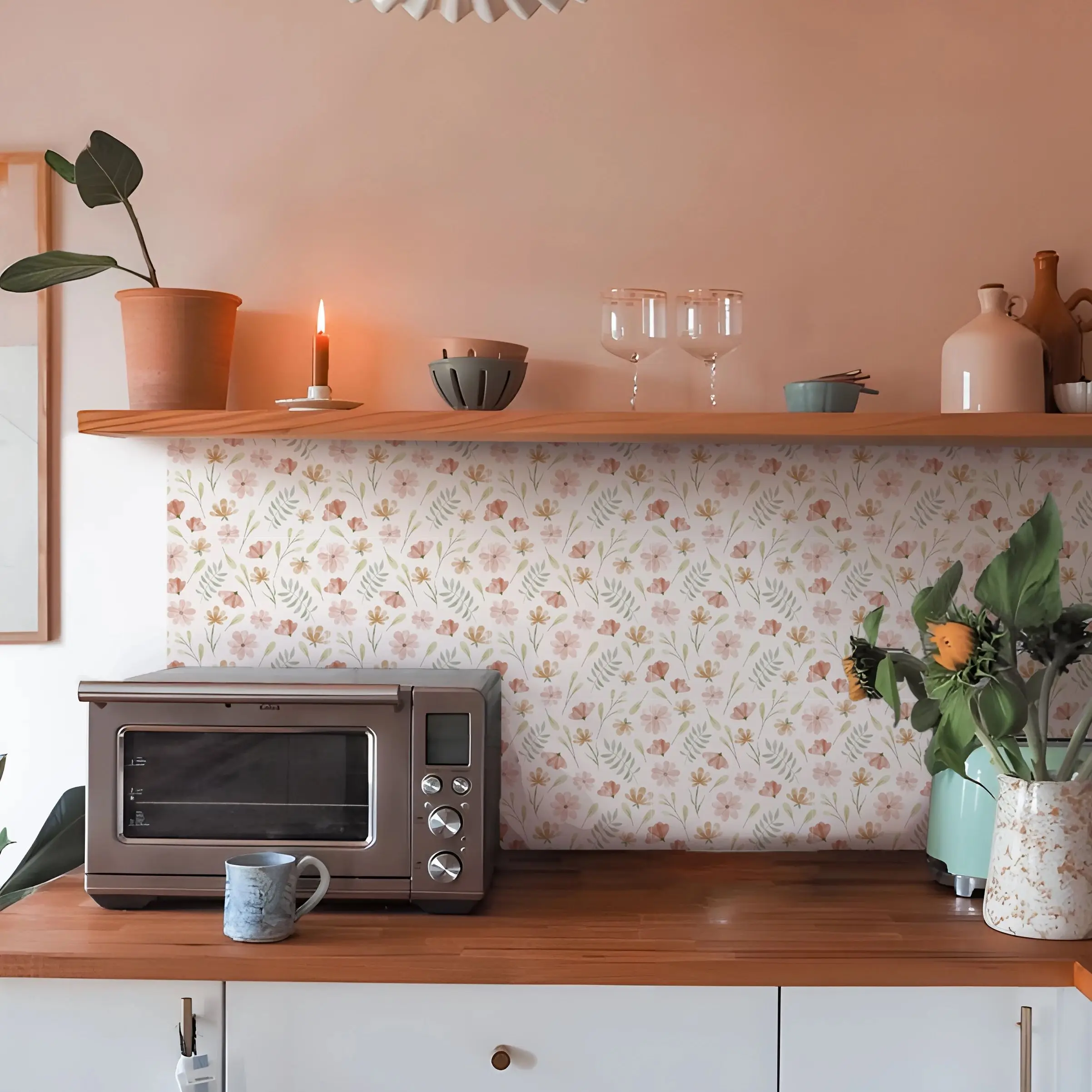 Pink Matte Wall Tile Stickers - Waterproof Peel and Stick Decals - Image 3