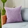Light Purple Velvet Striped Cushion Covers for Home Decor