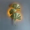 Ginkgo Leaf Designer Wall Lamp in Gold