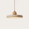 Yellow Limestone Circular Pendant Light