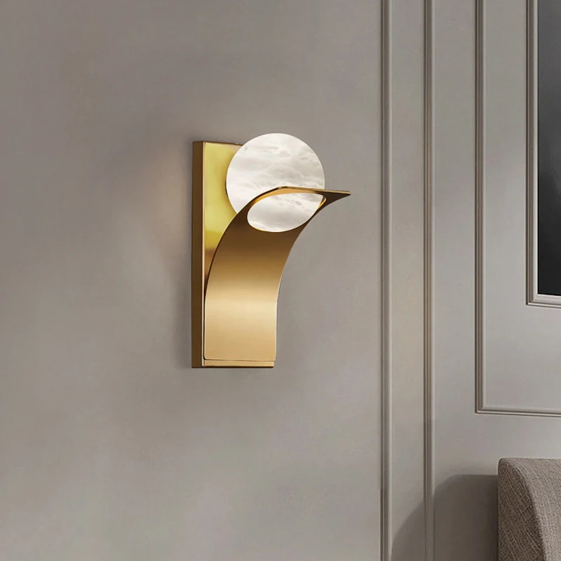 Post Modern LED Wall Sconce Natural Marble Lamp - Image 3