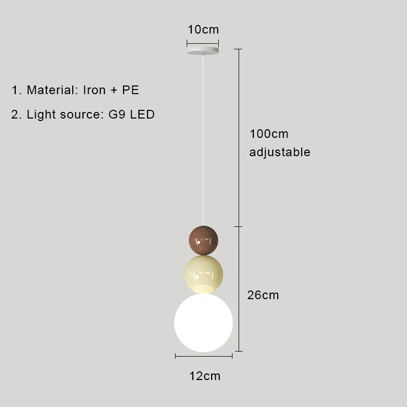 Nordic LED Pendant Light Cream Indoor Lamp - Image 7