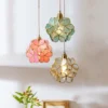 Nordic Handmade Flower Stained Glass Chandelier Pendant Light