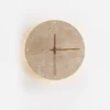 Yellow Marble Wall Clock Light Sconce Decor