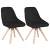 Velvet Swivel Dining Chairs with Wood Legs