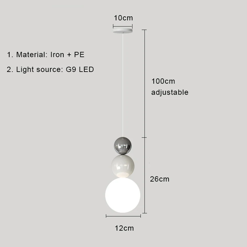 Nordic LED Pendant Light Cream Indoor Lamp - Image 4