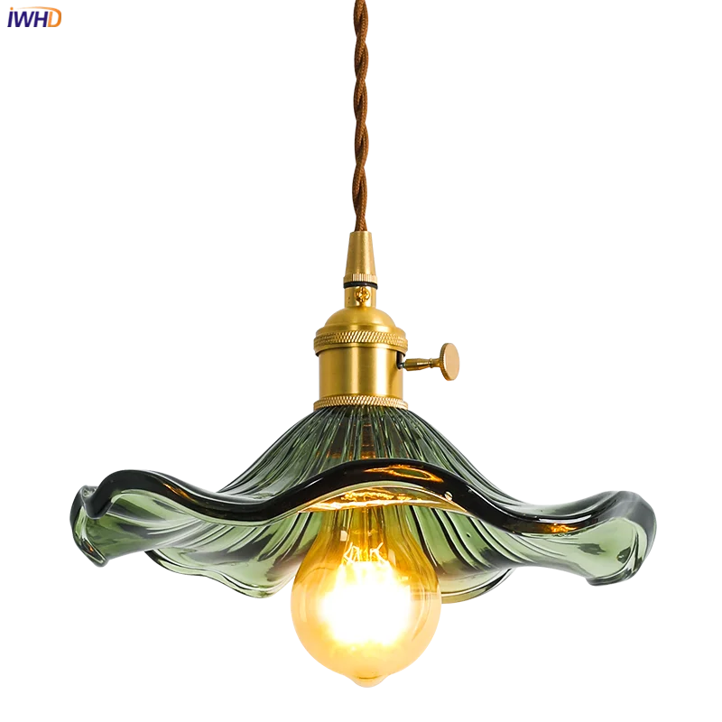 Nordic Style LED Pendant Light Colorful Glass Copper Lamp - Image 6