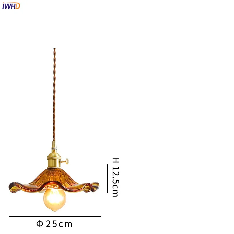 Nordic Style LED Pendant Light Colorful Glass Copper Lamp - Image 10