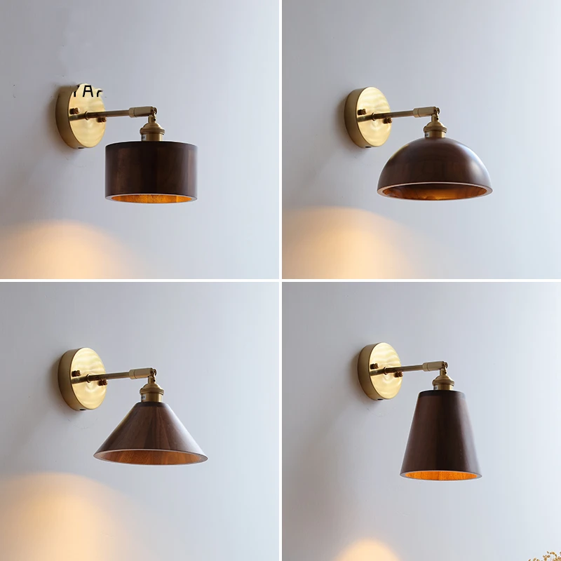 Modern Walnut LED Wall Light Adjustable Up Down - Image 2
