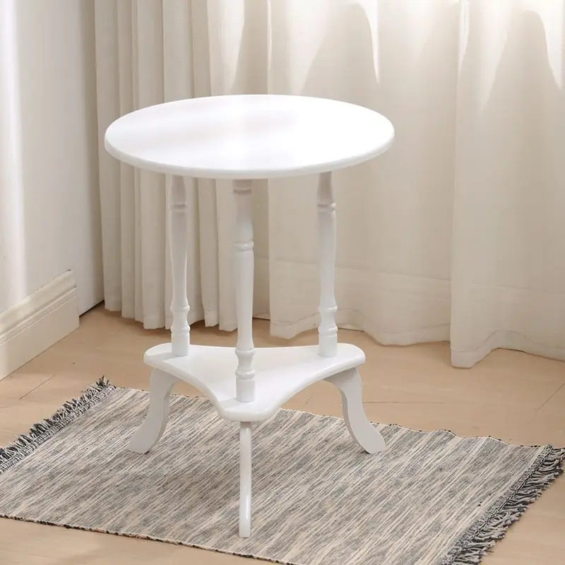 European Style Solid Wood Round Coffee Table - Image 7