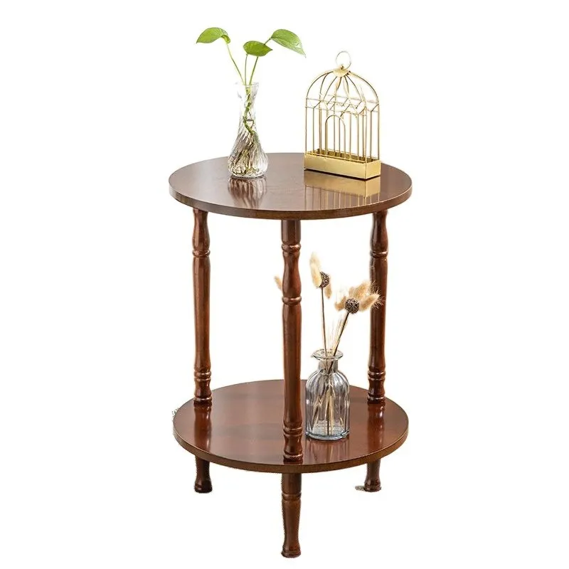 European Style Solid Wood Round Coffee Table - Image 5