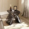 Light Luxury Acrylic Bedside Table with Small Bookshelf and Tea Table