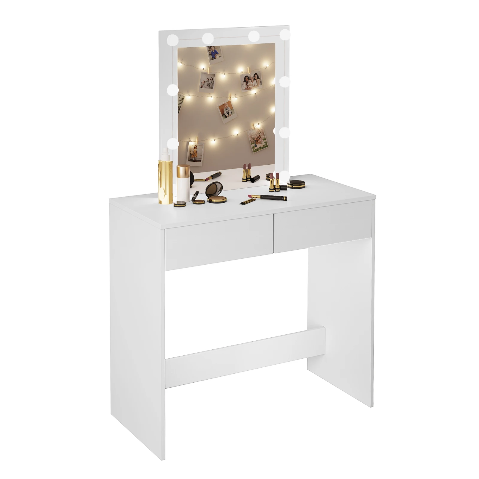 Vanity Dressing Table with Adjustable Lighting and Large Mirror - Image 3