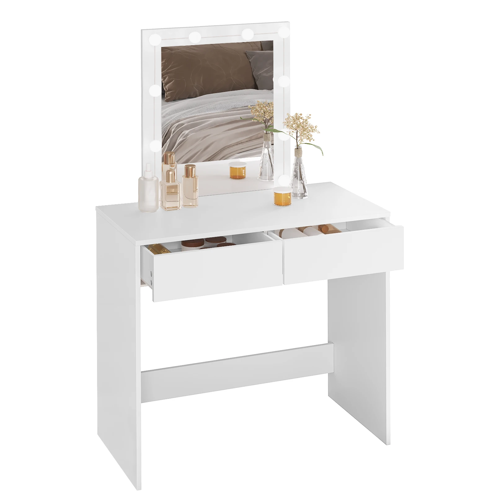 Vanity Dressing Table with Adjustable Lighting and Large Mirror - Image 4