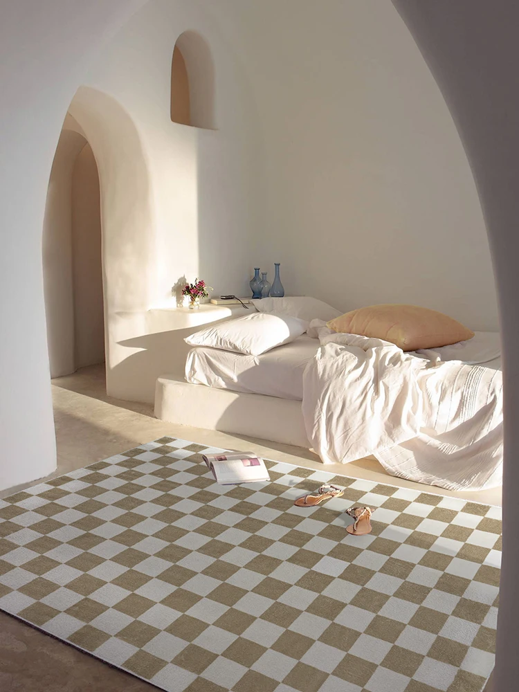 Retro Checkerboard Pashmina Thick Area Rug - Image 3